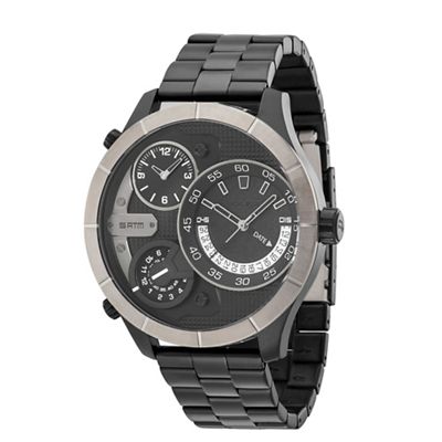 Men's Bushmaster black stainless steel watch